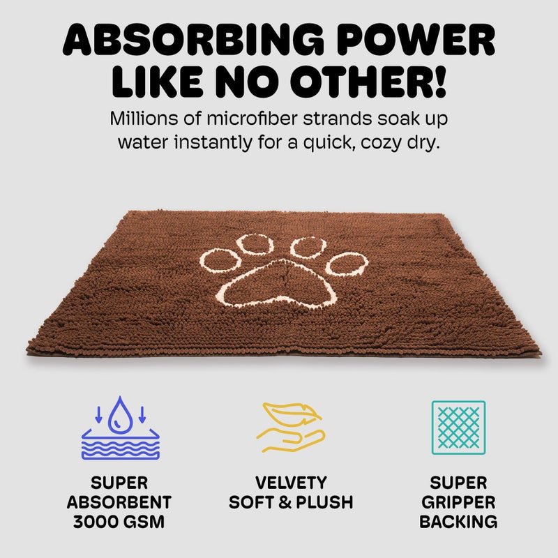 Dog Gone Smart Dirty Dog Doormat - Fast Drying Rug with Super Gripper Backing for Clean Floors - Super Absorbent and Machine Washable Mat for Muddy Paws - Almond - Image 3